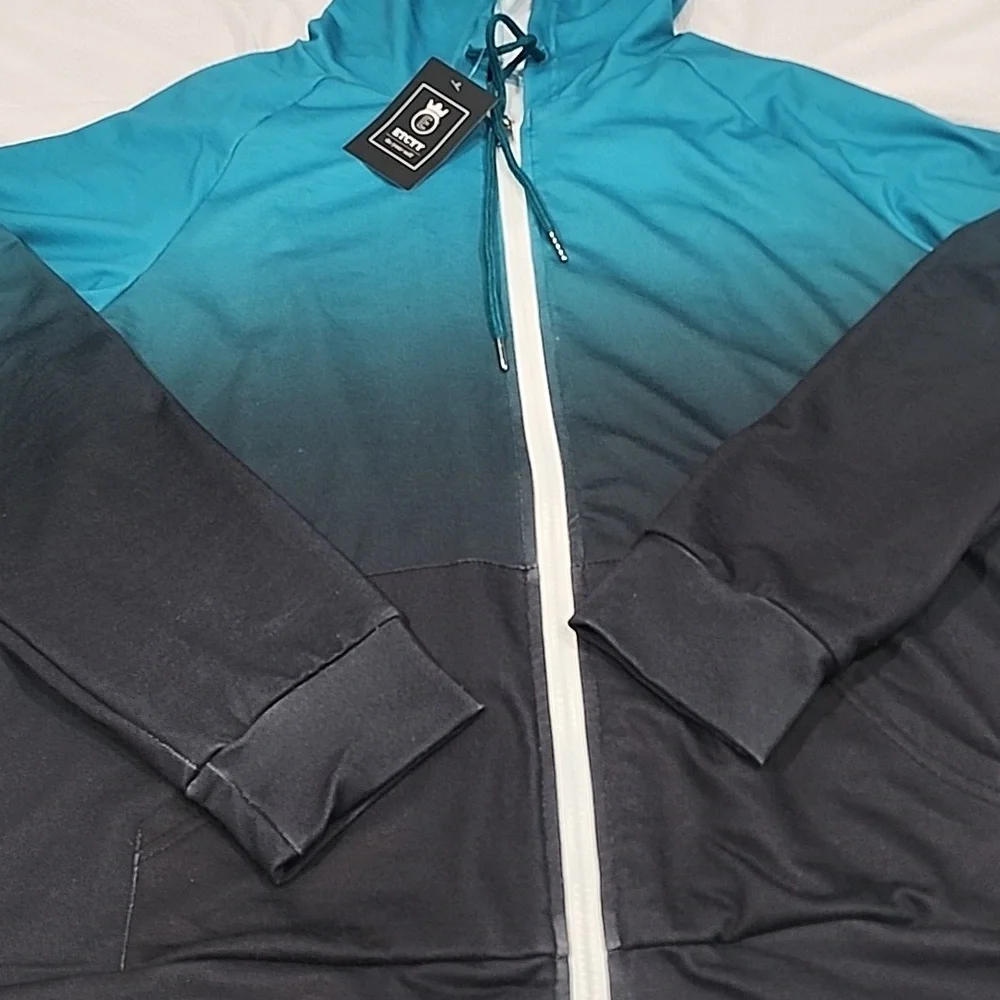 Etcyy Sweatshirt Active Streetwear Zipper Ombre Jacket. M - Picture 8 of 13